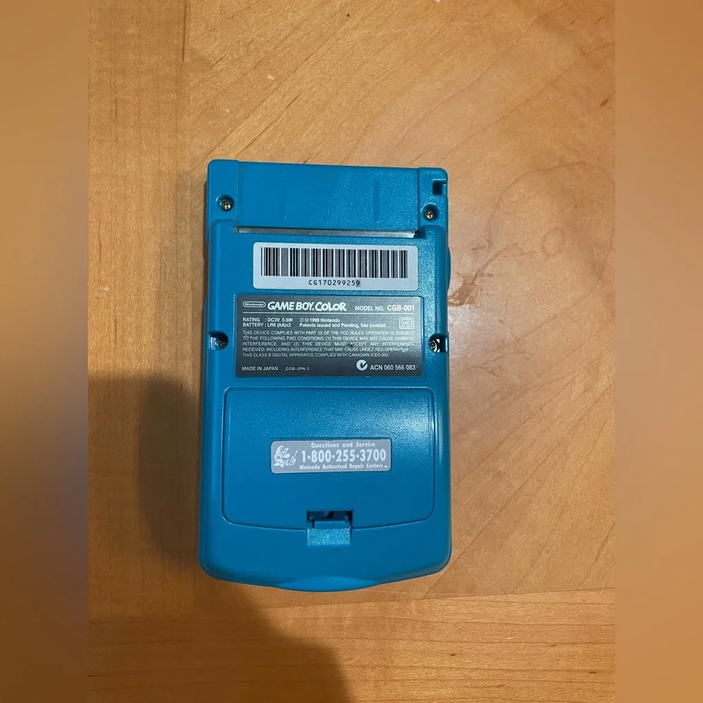 Nintendo Game Boy Color blue color from 1998